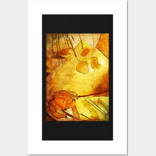 Cheese and bright physalis Posters and Art